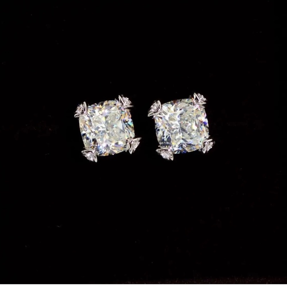 2ct Cushion Cut Earrings